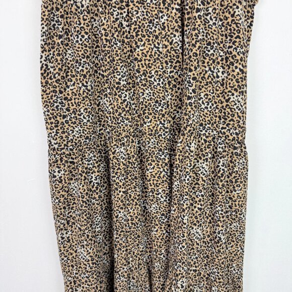 NWOT ASOS DESIGN Sleeveless Tiered Midi Dress With Frills Leopard Print Size 8 - Picture 10 of 14